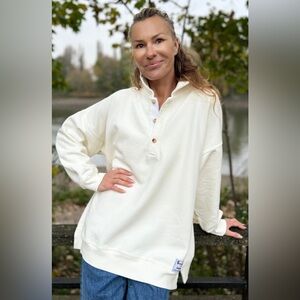 Sloppy Joe Rugby Polo Shirt in Warm White, Size Small/1